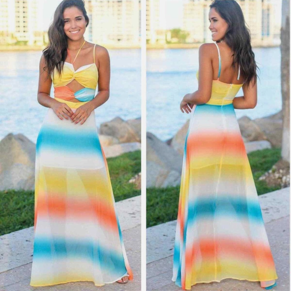 NWT WATERCOLOR MAXI DRESS | Sz Small | Vacation Dress | Summer Dress